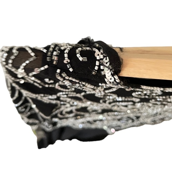 NEW J Kara Black Long Gown Sequin Beaded‎ Bodice Chiffon Formal Elegant Dress 6 - Picture 8 of 10